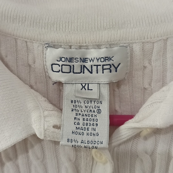 Jones New York Country White sweater Tank Top Size XL - Picture 3 of 6